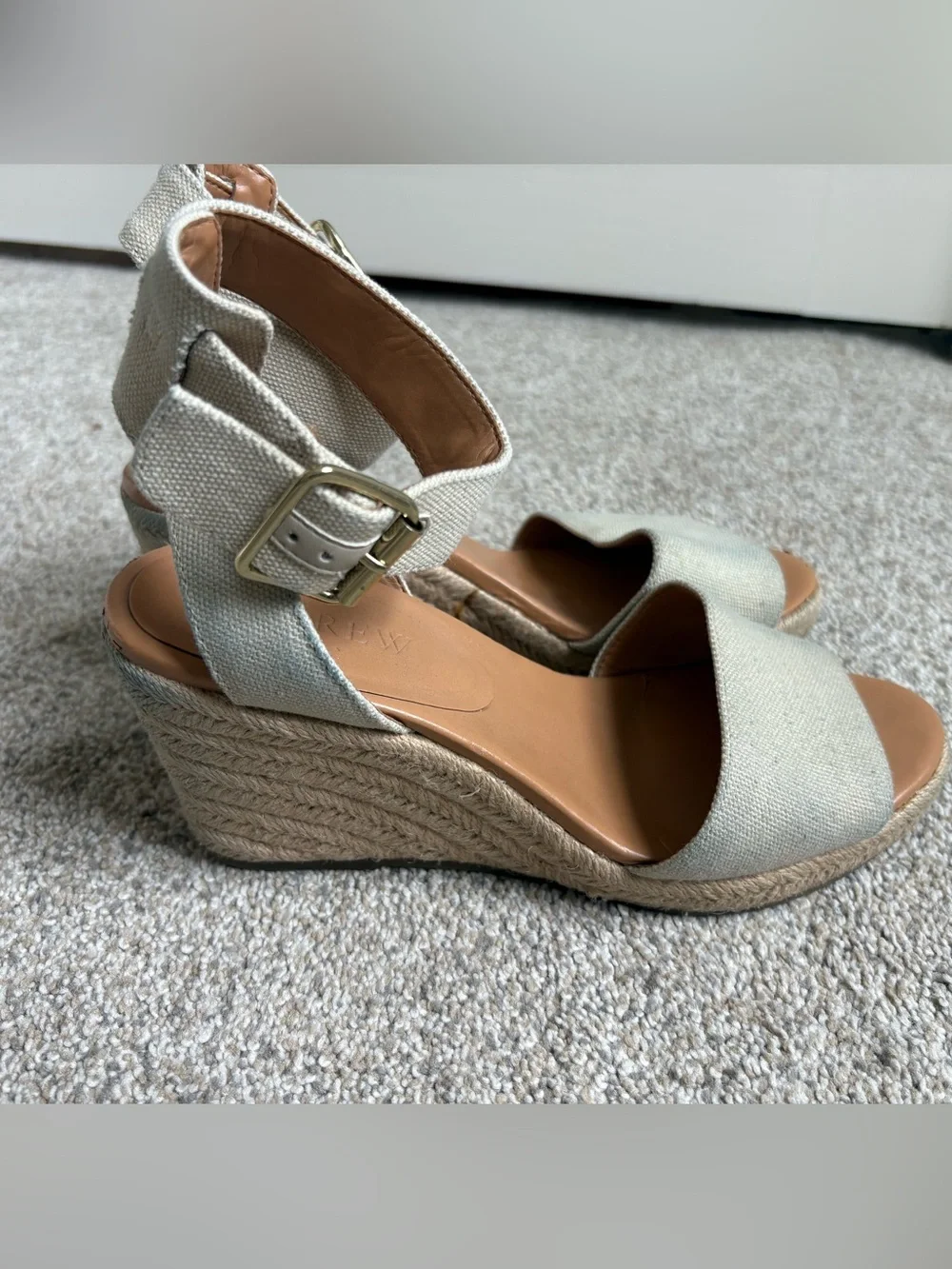 J.‎ Crew - Women’s Adjustable Ankle Strap Espadrilles Wedge - Size 6.5 - Tan